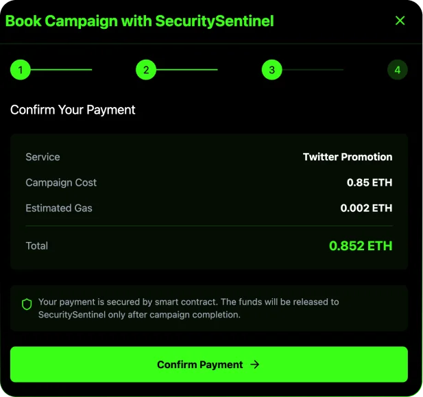 Choose Your Campaign and See the Price in ETH